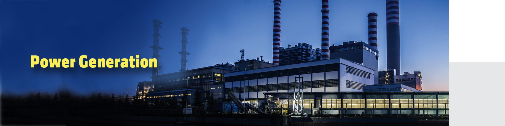 Power generation plant at night